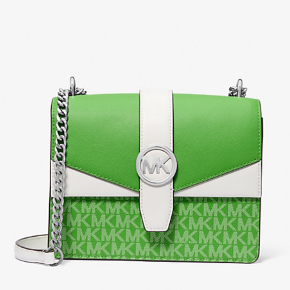 Michael Kors Greenwich Small Color-Block Signature Logo Flap Crossbody XBODY Bag